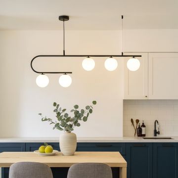 aball island 5 light chandelier black main lifestyle