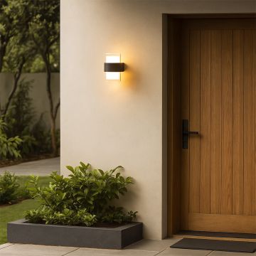 Modern cylindrical wall light adding a soft ambient glow to interiors with a sleek minimalist design for contemporary styling.