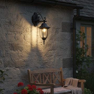 outdoor lantern wall light black main lifestyle