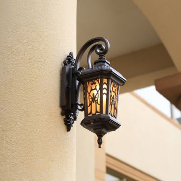 valhalla outdoor wall light dark brown main lifestyle