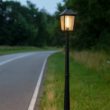 carson glass outdoor pole light main lifestyle