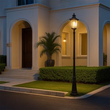 onset black outdoor pole light main lifestyle