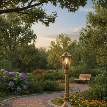 harlyn outdoor pathway light gold main lifestyle