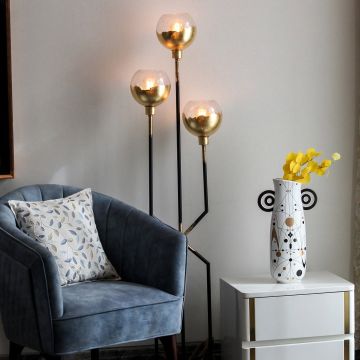 Barrit Ceramic Flower Vase White Main Lifestyle