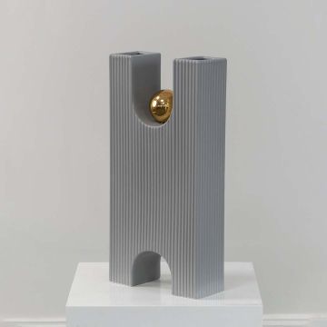 Darya Deco Vase Grey White Background 1