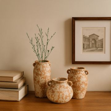 Turkish Terracotta Vase Urn Shape Main Lifestyle