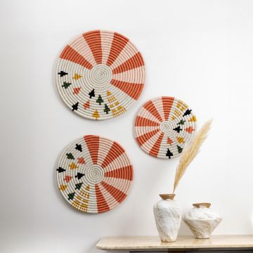 Raffia Handwoven Wall Basket Large Lifestyle