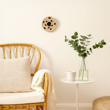 youthful flower handwoven sabai grass hanging wall basket extra small beige main main lifestyle