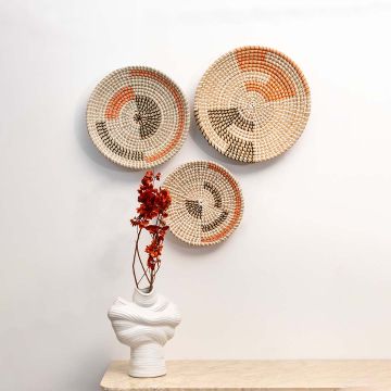 Renzo Handwoven Sabai Grass Wall Hanging Basket Medium Lifestyle