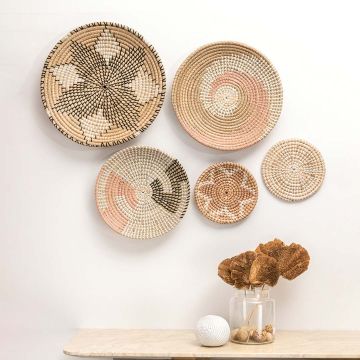 Pearl Handwoven Wall Basket Lifestyle
