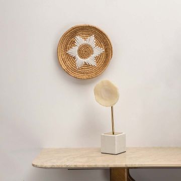 Natural White Handwoven Wall Decor Basket Lifestyle