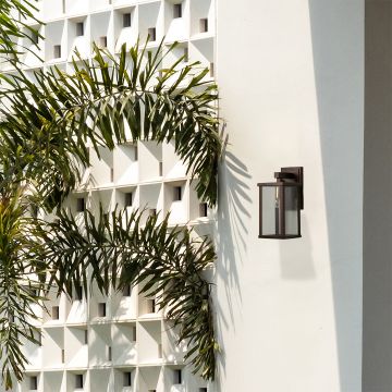 Square Outdoor Brown Wall Light - Medium lifestyle