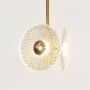 Designer crystal glass pendant ceiling light with gold accents ideal for bedroom dining room and stylish interiors.