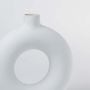 Ceramic Donut Vase White Large Closeup