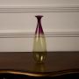 Tall purple and yellow gradient glass vase with glossy finish perfect for minimal home decoration styling.
