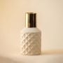 MeshWork Gold Beige Ceramic Vase White Background
