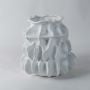 White Textured Round Ceramic Vase White Background