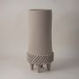 Yuu Ceramic Vase Grey White Background 2
