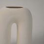 Abstract Inverted U Shaped Ceramic Flower Vase Closeup
