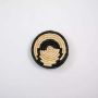 Youthful Flower Handwoven Sabai Grass Hanging Wall Basket Small Black Beige Lifestyle