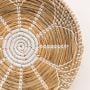 Yuto Handwoven Sabai Grass Hanging Wall Basket White Large Closeup